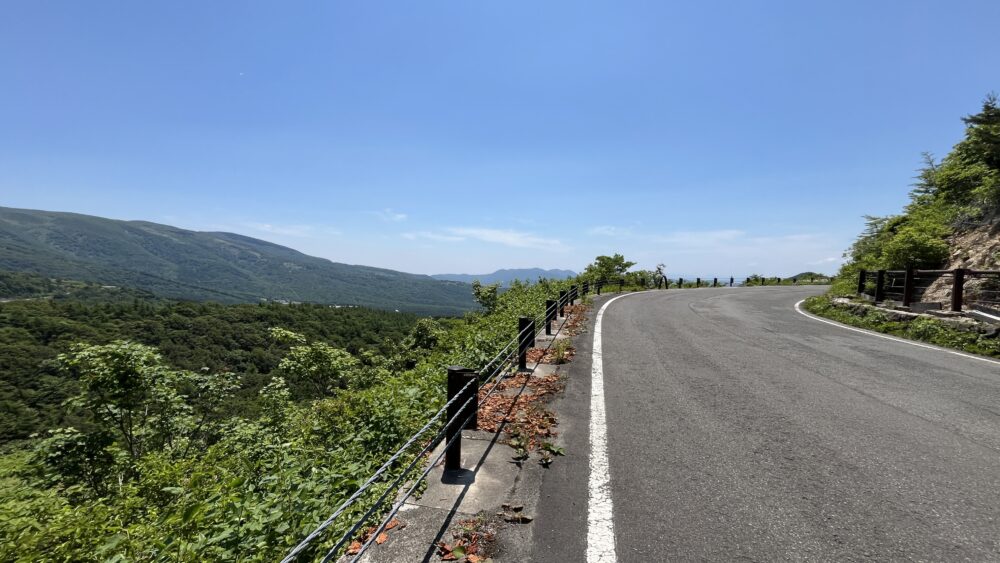 磐梯吾妻スカイラインのヒルクライムコース土湯ステージの絶景